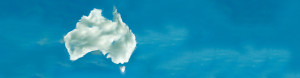 Photoshop is used to manipulate images of clouds to form the shape of Australia.