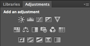 The adjustment layer pallet in Photoshop.